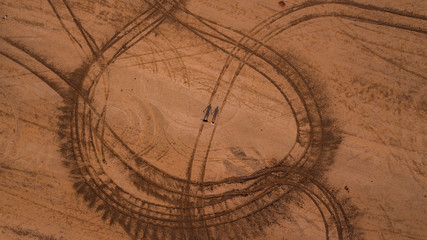 couple in the center of a desert landscape
