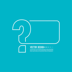 Question mark icon. Help symbol. FAQ sign on blue background. vector. minimal, outline. Quiz symbol.