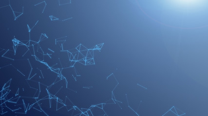 Abstract background motion transformation of empty copy space with plexus pattern of future innovation technology digital business concept with line network for decentralize communication connection
