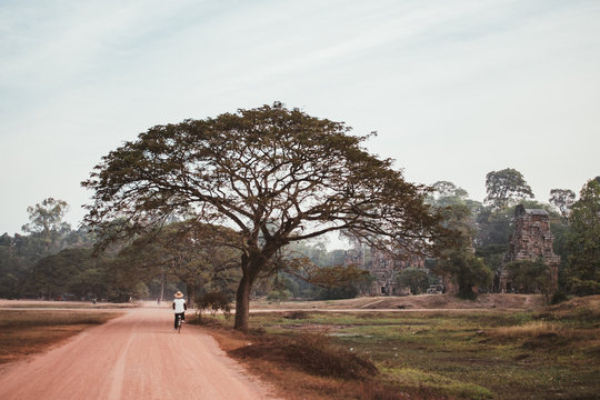 A peasant and a tree.