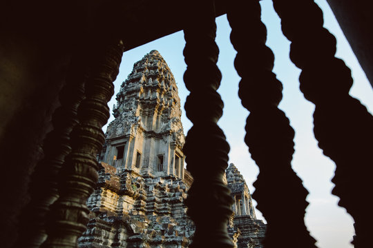 Angkor wat at sunset.