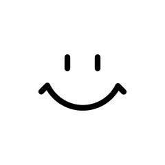 Smiling face simple vector illustration isolated on white background.