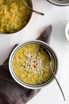 Corn and coconut chowder soup