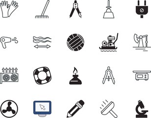 Fototapeta premium equipment vector icon set such as: discovery, well, clothing, pipeline, screen, click, fashion, crypto, haircut, outdoor, sos, horticulture, architecture, glove, measuring, food, spatula, adapter