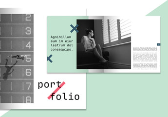 Mint Green and White Portfolio Layout