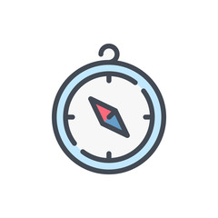 Compass color line icon. Navigation vector outline colorful sign.