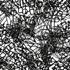 Fototapeta premium Grunge background black and white seamless. Abstract monochrome vector pattern. Template for printing on fabric, creating websites