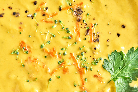 Close Up View of the Broccoli Cheddar Soup