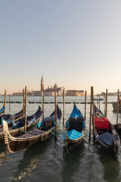 Gondola's At San Marco Docks, Venice