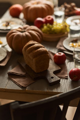 whole grain bread on a autumn table