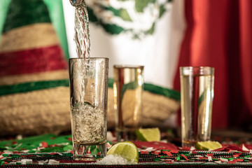 detail of tequila shot