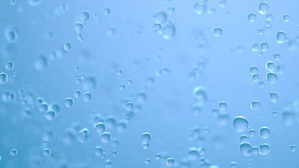 Naklejka na ściany i meble Water surface and with air bubbles underwater, 3d rendering.