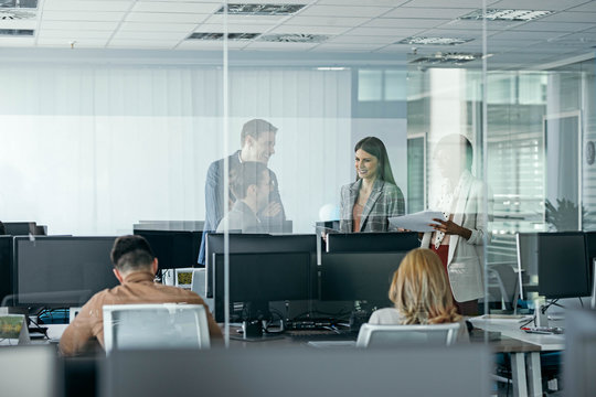 Group of Businesspeople Working at Open Space office