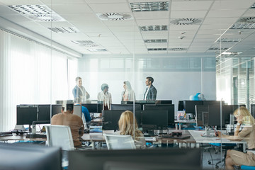 Group of Businesspeople Working at Open Space office