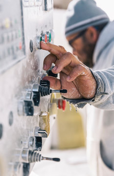 Fingers on Machine at Work