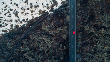 Aerial view of a road