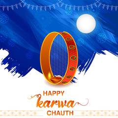 illustration of greetings for Indian Hindu festival Happy Karwa Chauth