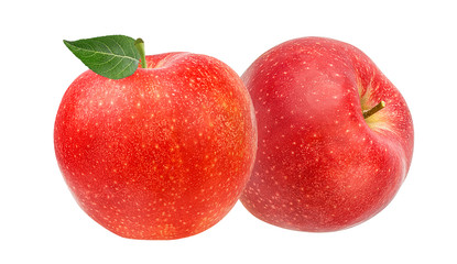 Fresh red apple isolated on white background with clipping path