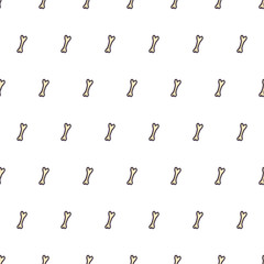 Bone creepy seamless pattern in cartoon style. Skeleton human anatomy. Halloween party design template. Vector wallpaper.