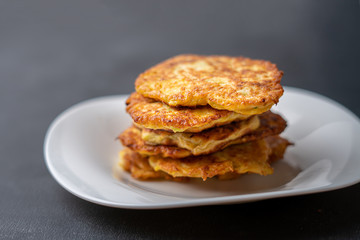 a stack of pancake cheesecakes in the plate