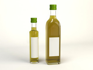 Bottles with olive oil