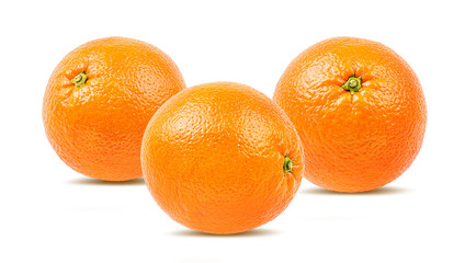 Juicy oranges isolated on white background with clipping path