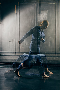 Professional ballet dancer on stage.