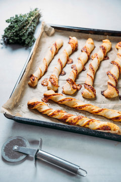 Food: Homemade pizza twister