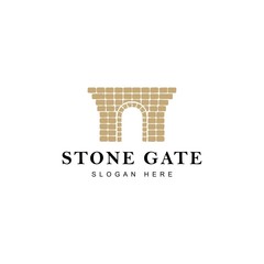 Stone gate logo design vector template