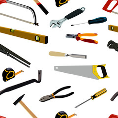 hand tools pattern white background