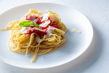 Italian tagliatelle with tomatoes