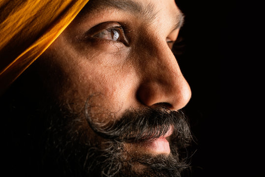 Close up of handsome Indian Sikh