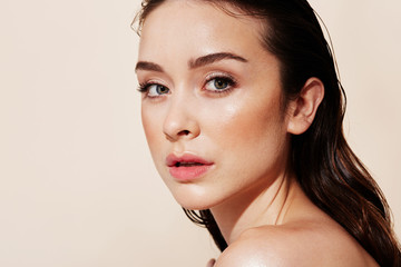 Intense look fresh beauty portrait