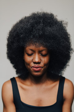 Young afro hairstyle woman.