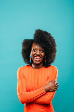 Young afro hairstyle woman.