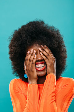 Young afro hairstyle woman.