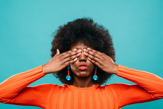 Young afro hairstyle woman.