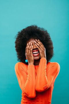 Young afro hairstyle woman.