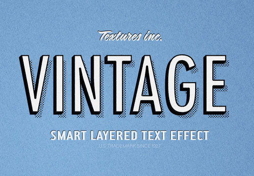 Outlined 3D Vintage Text Effect