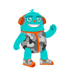 Different, cute, fantastic monster. Artistic drawing, halloween concept.