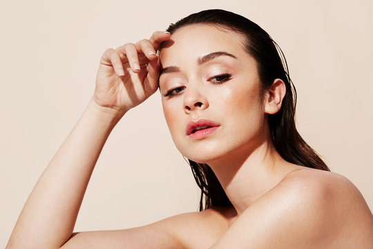Beauty portrait sun protection