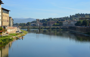 Fototapeta na wymiar Arno River in Florence Italy