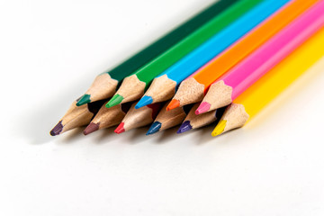 Obraz premium Color pencils on white background.