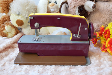 Kid's sewing machine vintage, Soviet Union toy, Made in USSR