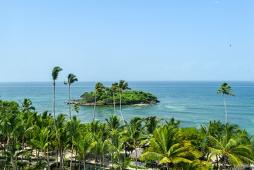 island in caribbean sea, view from cayo levantado