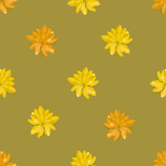 Tropical Plants Collage Seamless Pattern