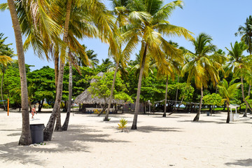 beach bar on an island in the caribbean sea