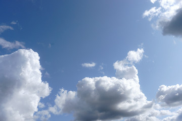 Obraz premium Storm clouds of September. Dramatic background.