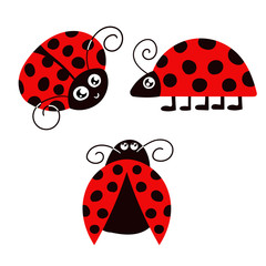 Cute Cartoon Seamless Ladybug Characters