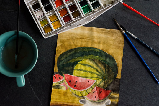 Watermelon Water Color Painting